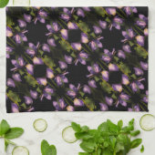 ブルーフラッグアイリス花の抽象芸術パターン キッチンタオル (折り畳み)