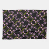 ブルーフラッグアイリス花の抽象芸術パターン キッチンタオル (横)