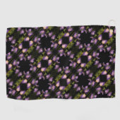 ブルーフラッグアイリス花の抽象芸術パターン ゴルフタオル (横)