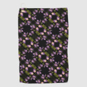 ブルーフラッグアイリス花の抽象芸術パターン ゴルフタオル (正面)