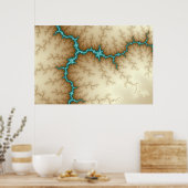 ブルーフラッシュ – フラクタルポスター ポスター (キッチン)