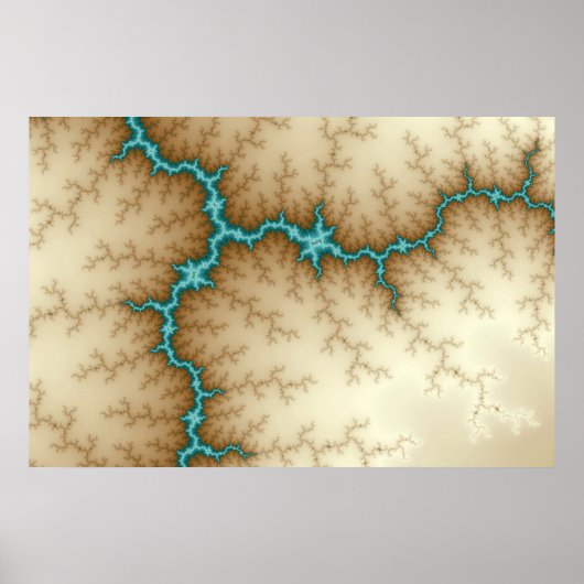 ブルーフラッシュ – フラクタルポスター ポスター (正面)