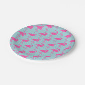 ブルーフラミンゴパーティープレート ペーパープレート (アングル)
