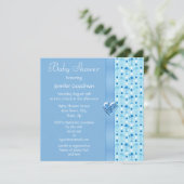 ブルーフラミンゴボーイベビーシャワー招待状 招待状 (スタンド正面)