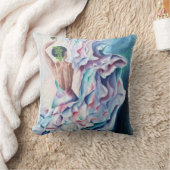 ブルーフラメンコダンサー クッション (ブランケット)