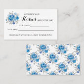 ブルーフラワーいくつのキスブライダルシャワーゲームカード プレイスカード (正面/裏面)