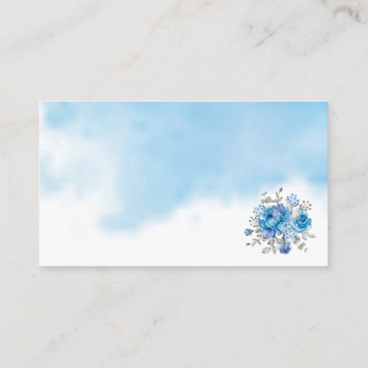 ブルーフラワーいくつのキスブライダルシャワーゲームカード プレイスカード (裏面)