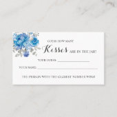 ブルーフラワーいくつのキスブライダルシャワーゲームカード プレイスカード (正面)