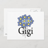 ブルーフラワーかわいらしギギTシャツ ポストカード (正面/裏面)