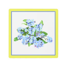 ブルーフラワーかわいらしズヴィンテージメタルウォールアート