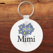 ブルーフラワーかわいらしミミTシャツ キーホルダー (正面)