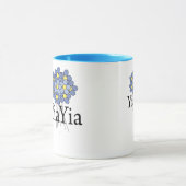 ブルーフラワーかわいらしヤイヤTシャツ マグカップ (中央)