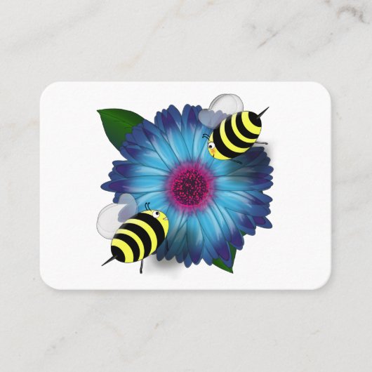 ブルーフラワーでミツバチが集まる|過去記事 名刺 (正面)