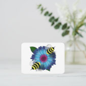 ブルーフラワーでミツバチが集まる|過去記事 名刺 (スタンド正面)