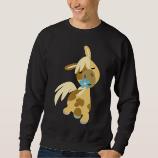 ブルーフラワーとポニーTシャツ スウェットシャツ