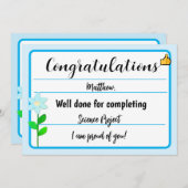 ブルーフラワーのお祝いカード シーズンカード (正面/裏面)