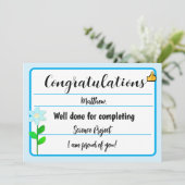 ブルーフラワーのお祝いカード シーズンカード (スタンド正面)