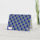 ブルーフラワーのインスピレーションフローラカスタマイズ可能おもしろい カード (裏面)