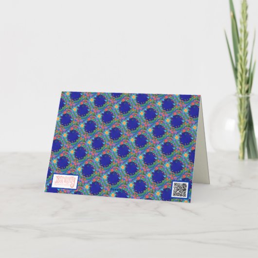 ブルーフラワーのインスピレーションフローラカスタマイズ可能おもしろい カード (裏面)