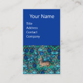 ブルーフラワーアクアブルーグリーンフローラの中のユニコーン 名刺 (正面)