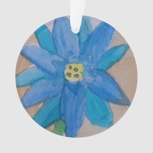 ブルーフラワーアクリル オーナメント (正面)