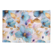 ブルーフラワーアルコールインクインソフトパステル 枕カバー (裏面)