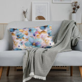 ブルーフラワーアルコールインクインソフトパステル 枕カバー