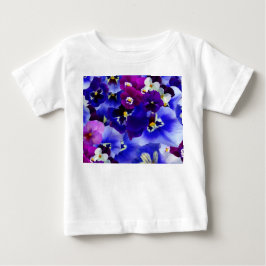 ブルーフラワーアレンジメント ベビーTシャツ