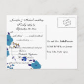 ブルーフラワーアート インビテーションポストカード (裏面)