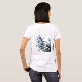 ブルーフラワーウィメンズシャツ Tシャツ (裏面フル)