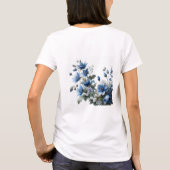 ブルーフラワーウィメンズシャツ Tシャツ (裏面)