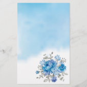 ブルーフラワーウェディングレセプションアイスパイゲームカード チラシ (裏面)