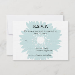 ブルーフラワーウェディングRSVP 出欠カード