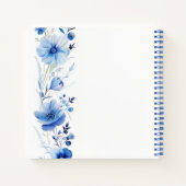 ブルーフラワーウォーターカラーブーケゲストブック ノートブック (裏面)