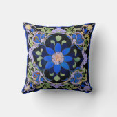 ブルーフラワーエレガンス – セレニティの開花 クッション (裏面)