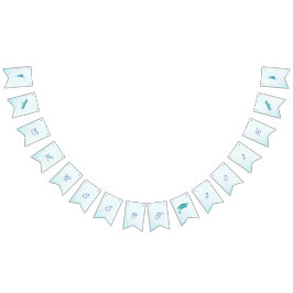 ブルーフラワーエレガントカスタマイズ可能な卒業 バンティングフラッグ