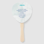 ブルーフラワーエレガントカスタム結婚式プログラム ハンドファン (裏面)