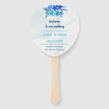 ブルーフラワーエレガントカスタム結婚式プログラム