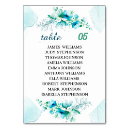 ブルーフラワーエレガントカスタム結婚式 テーブルナンバー