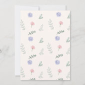 ブルーフラワーエレガントカボチャ秋ベビーシャワー サンキューカード (裏面)