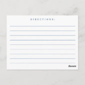 ブルーフラワーエレガントズブライダルシャワーレシピカード ポストカード (裏面)