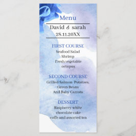 ブルーフラワーエレガントズ結婚ディナー メニュー