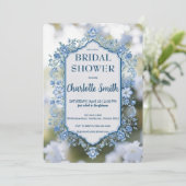 ブルーフラワーエレガントチノワジェリーブライダルシャワー 招待状 (スタンド正面)