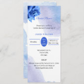 ブルーフラワーエレガントブライダルシャワー 招待状 (正面/裏面)