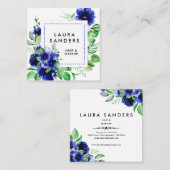 ブルーフラワーエレガントヘア&メイクアップ スクエア名刺 (正面/裏面)