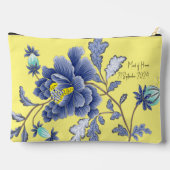 ブルーフラワーオンイエローアクセサリーバッグ アクセサリーポーチ (裏面)