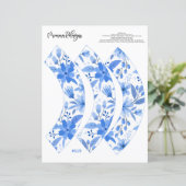 ブルーフラワーカップケーキの包み紙、カップケーキの包み紙 (スタンド正面)