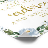 ブルーフラワーカボチャ赤ちゃんシャワーアドバイスサイン ポスター (角)