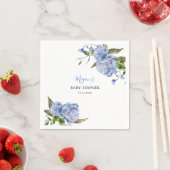 ブルーフラワーガーデンボーイ赤ちゃんシャワー スタンダードカクテルナプキン (インサイチュ)