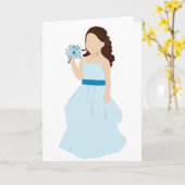 ブルーフラワーガールカード カード (黄色い花)